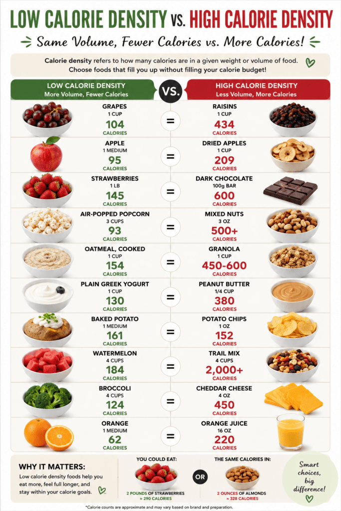 Elevated Mind, Body & Life: calorie dense foods vs. foods that have a lower calorie density will assist everyone's weight loss journey. 